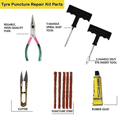 6-in-1 Universal Tubeless Tire Puncture Repair Kit